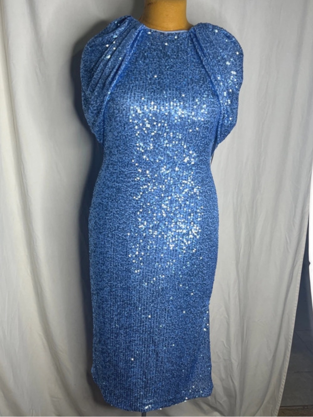 Maggy London Blue Sequin Midi Dress